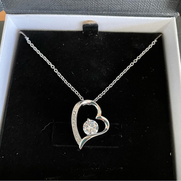 Jewelry - NWT Women’s Costume Jewelry Silver CZ Heart Necklace.